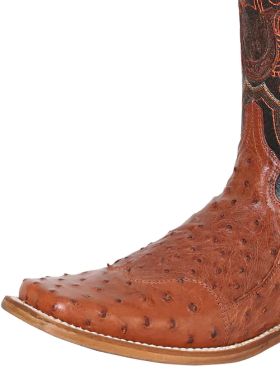 Original Ostrich Neck Exotic Rodeo Cowboy Boots for Men '100 Years' - ID: 42718