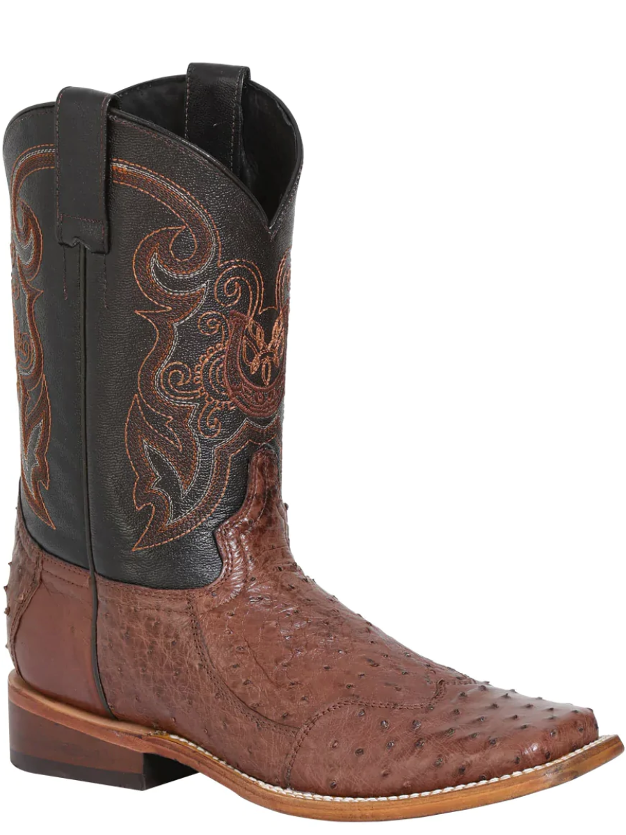 Original Ostrich Neck Exotic Rodeo Cowboy Boots for Men '100 Years' - ID: 42798