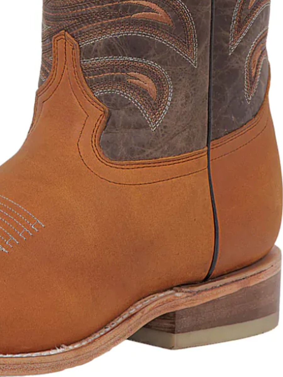Classic Genuine Leather Rodeo Cowboy Boots for Men 'El General' - ID: 42991