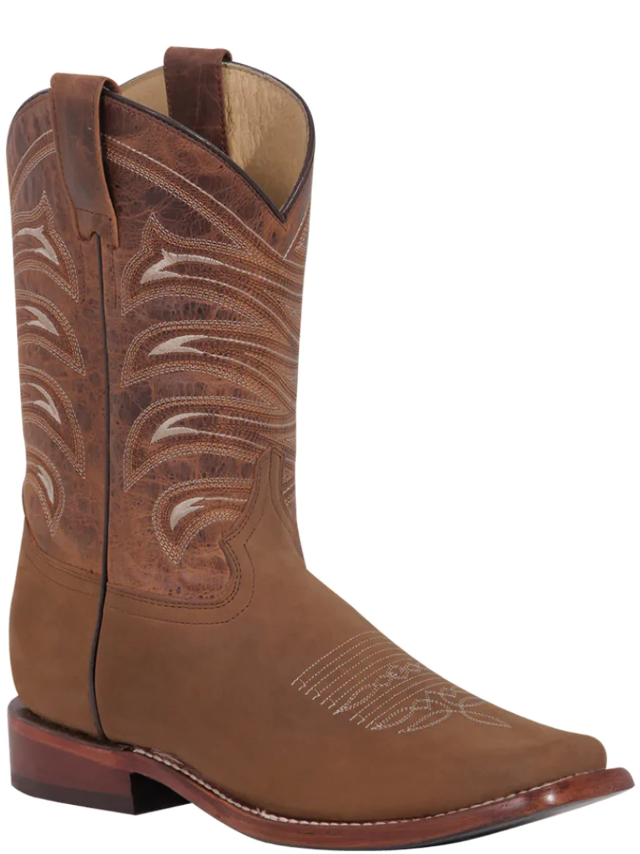 Classic Genuine Leather Rodeo Cowboy Boots for Men 'El General' - ID: 42993
