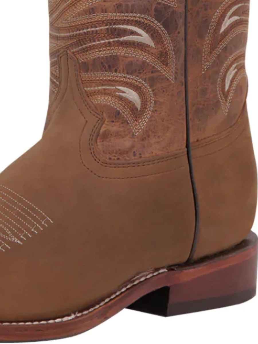 Classic Genuine Leather Rodeo Cowboy Boots for Men 'El General' - ID: 42993
