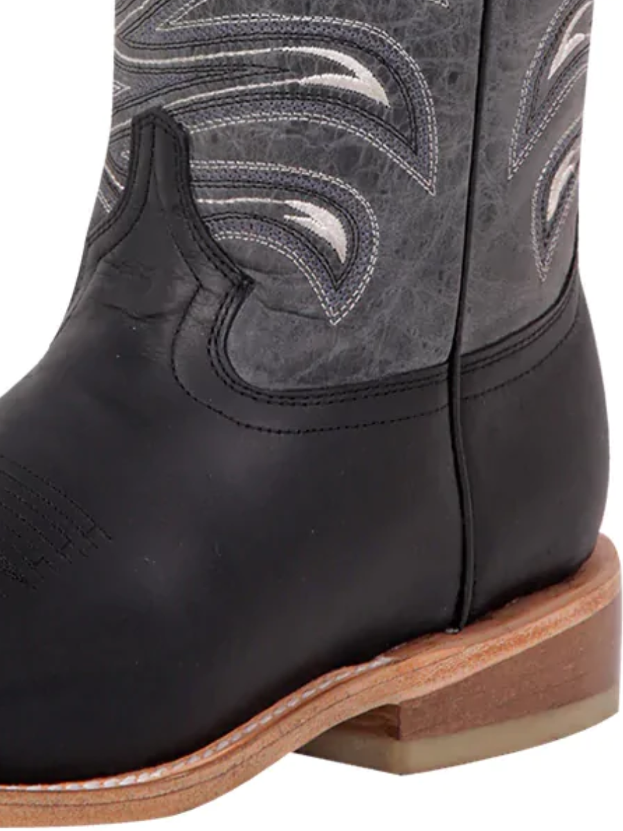 Classic Genuine Leather Rodeo Cowboy Boots for Men 'El General' - ID: 42994