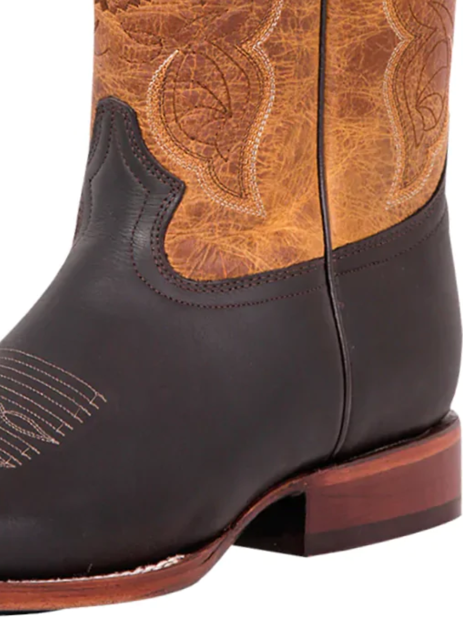 Classic Genuine Leather Rodeo Cowboy Boots for Men 'El General' - ID: 42996