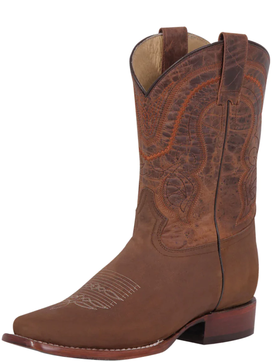 Classic Genuine Leather Rodeo Cowboy Boots for Men 'El General' - ID: 42997