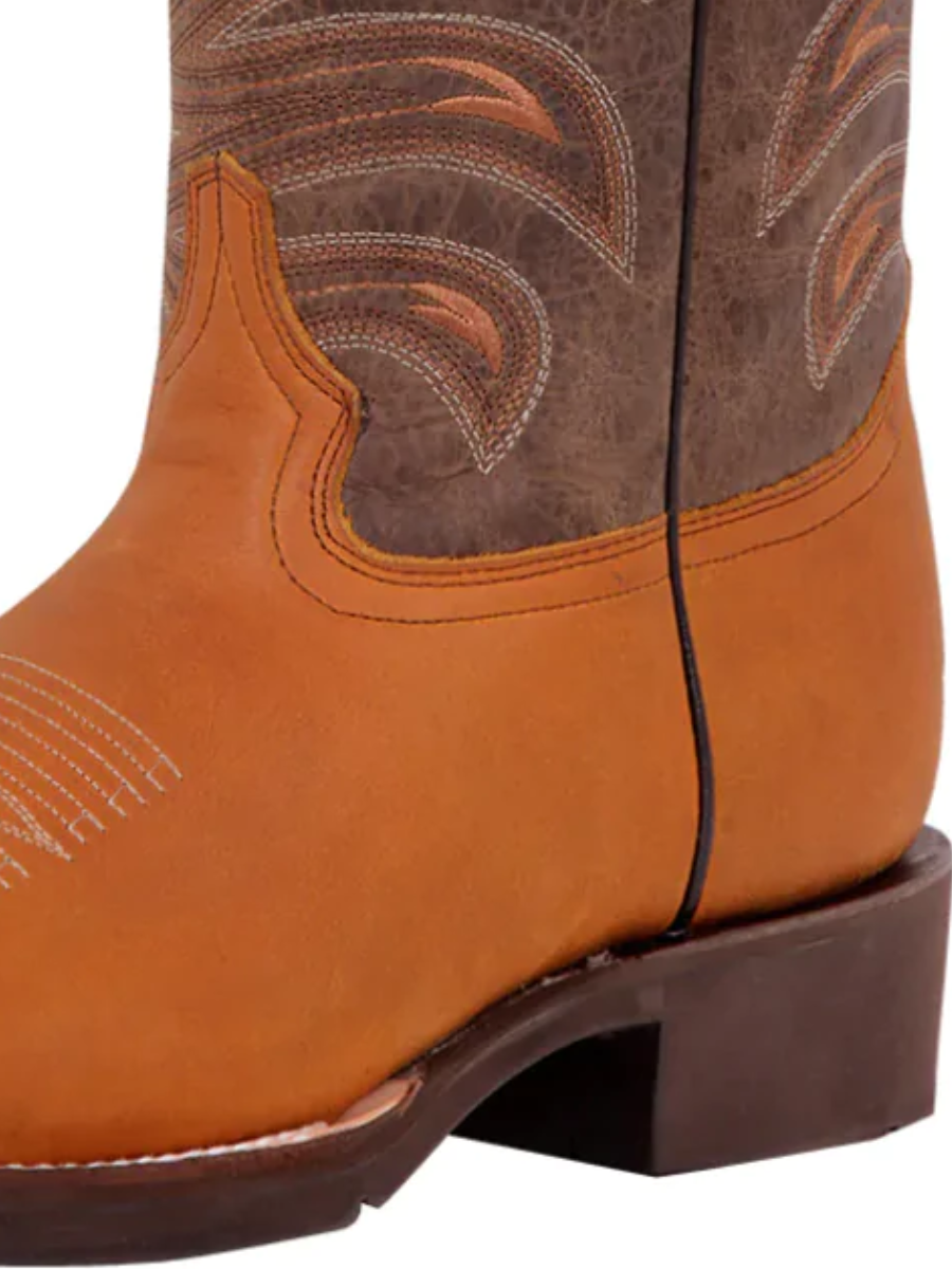 Classic Genuine Leather Rodeo Cowboy Boots for Men 'El General' - ID: 42999