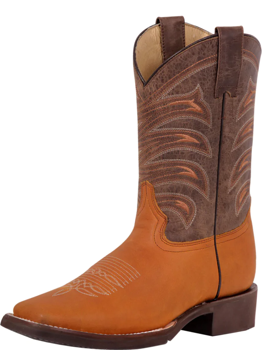 Classic Genuine Leather Rodeo Cowboy Boots for Men 'El General' - ID: 42999