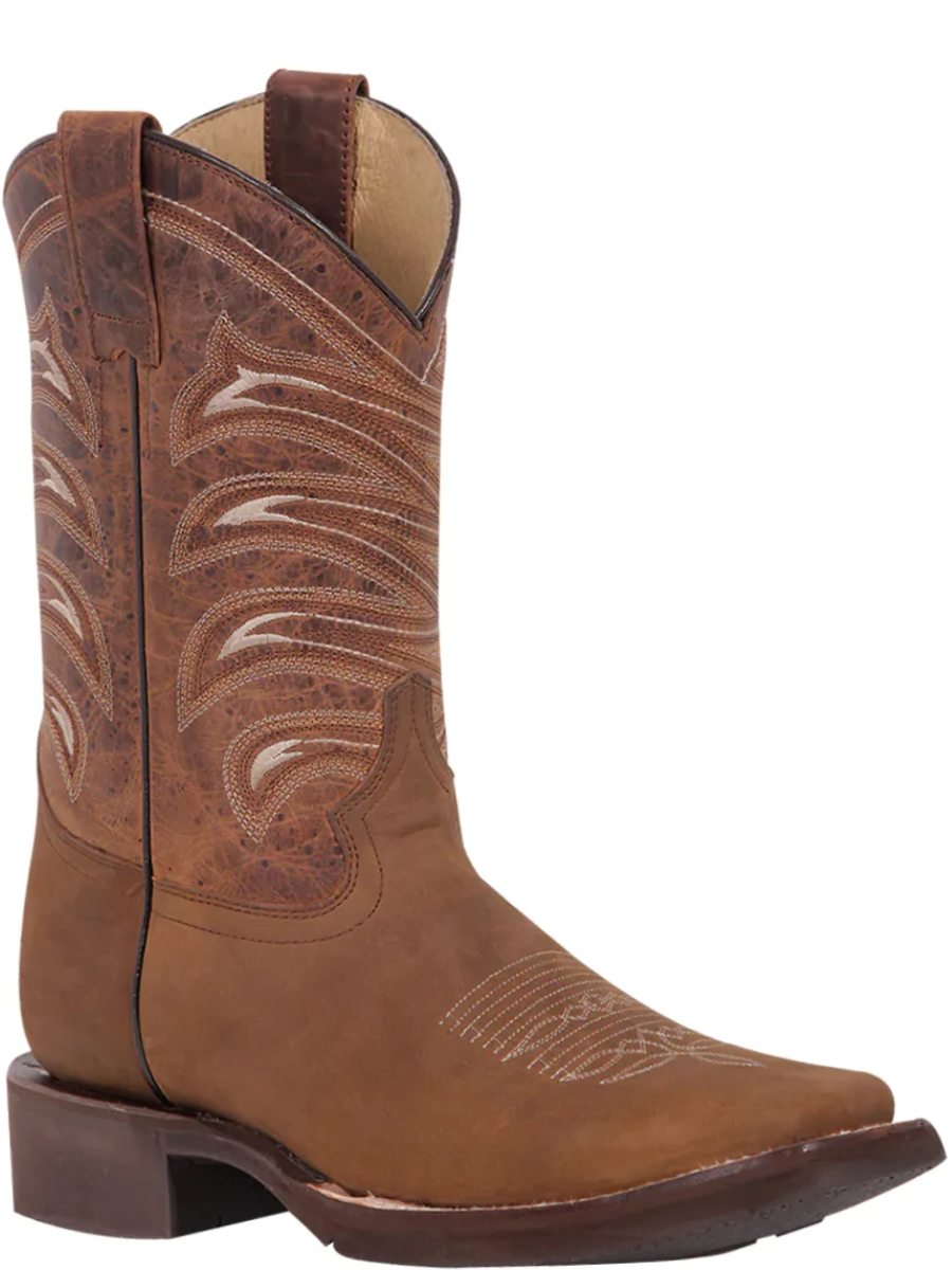 Classic Genuine Leather Rodeo Cowboy Boots for Men 'El General' - ID: 43001