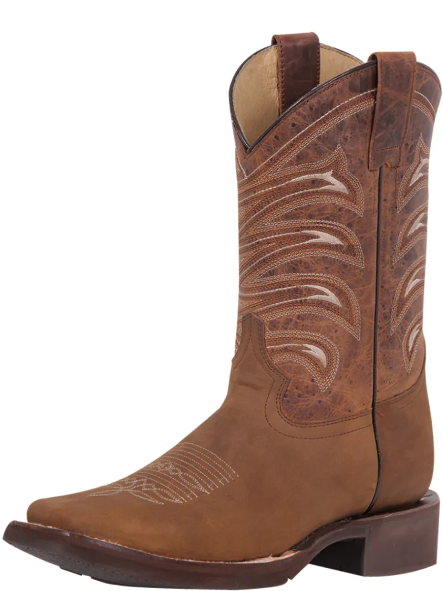 Classic Genuine Leather Rodeo Cowboy Boots for Men 'El General' - ID: 43001