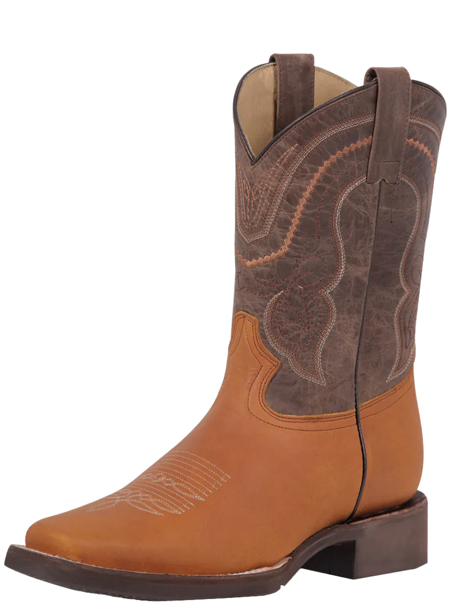 Classic Genuine Leather Rodeo Cowboy Boots for Men 'El General' - ID: 43003