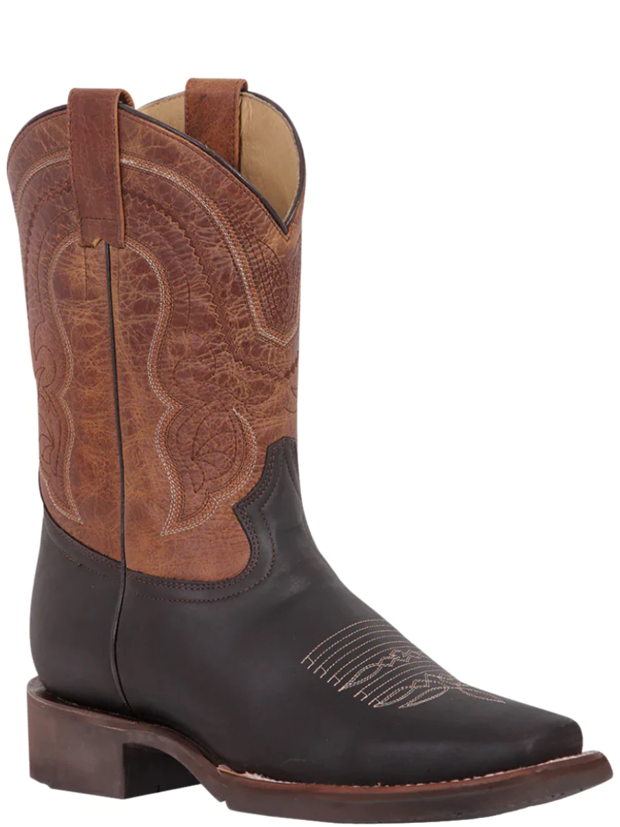 Classic Genuine Leather Rodeo Cowboy Boots for Men 'El General' - ID: 43004