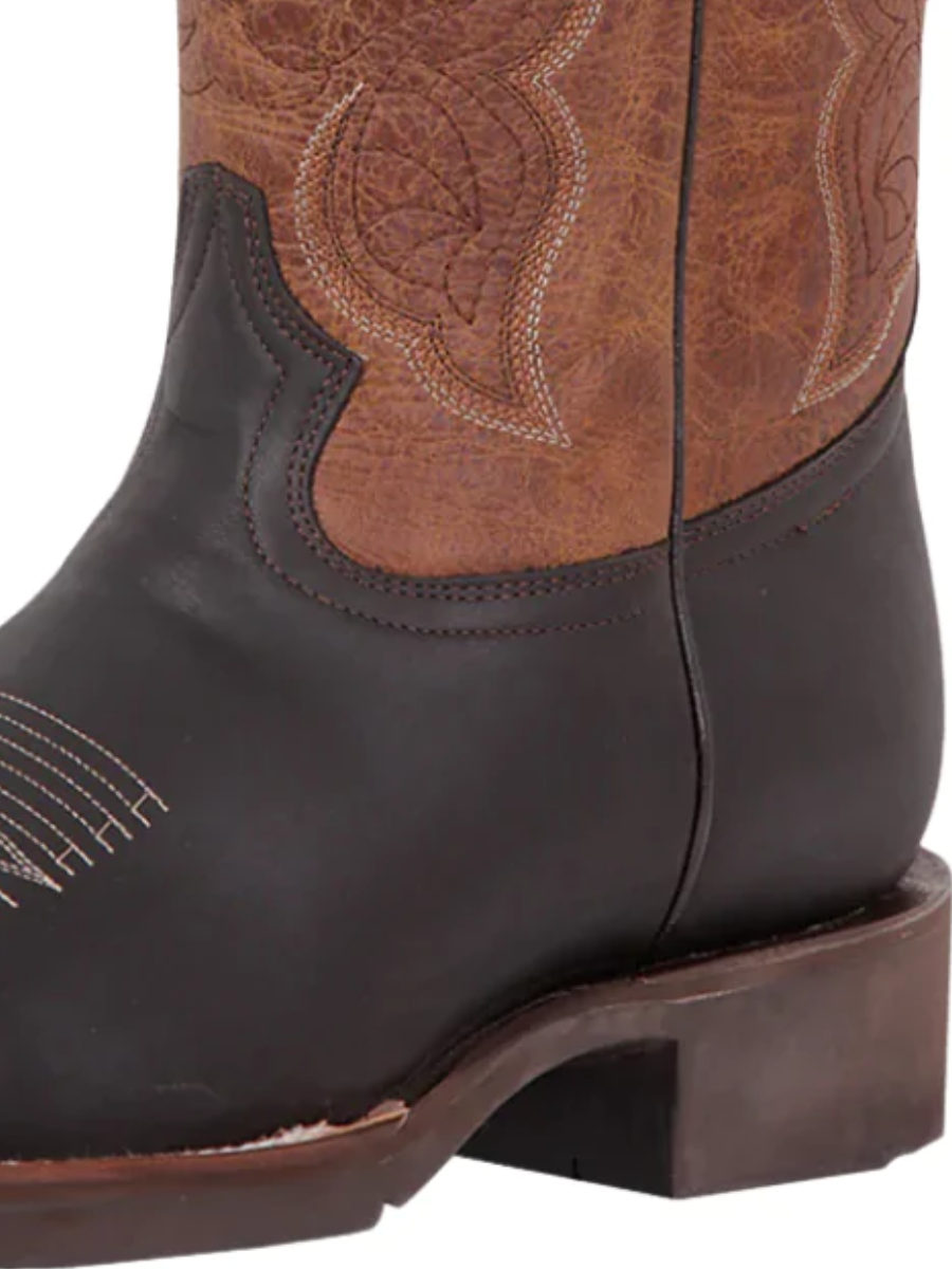 Classic Genuine Leather Rodeo Cowboy Boots for Men 'El General' - ID: 43004