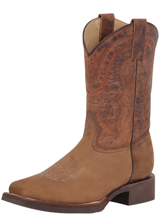 Classic Genuine Leather Rodeo Cowboy Boots for Men 'El General' - ID: 43005 Cowboy Boots El General Tan