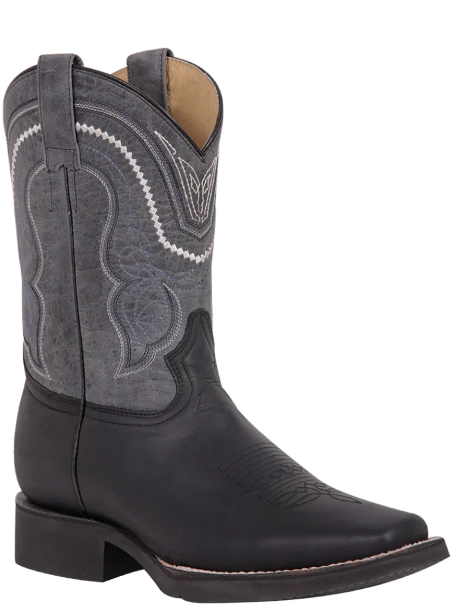 Classic Genuine Leather Rodeo Cowboy Boots for Men 'El General' - ID: 43006