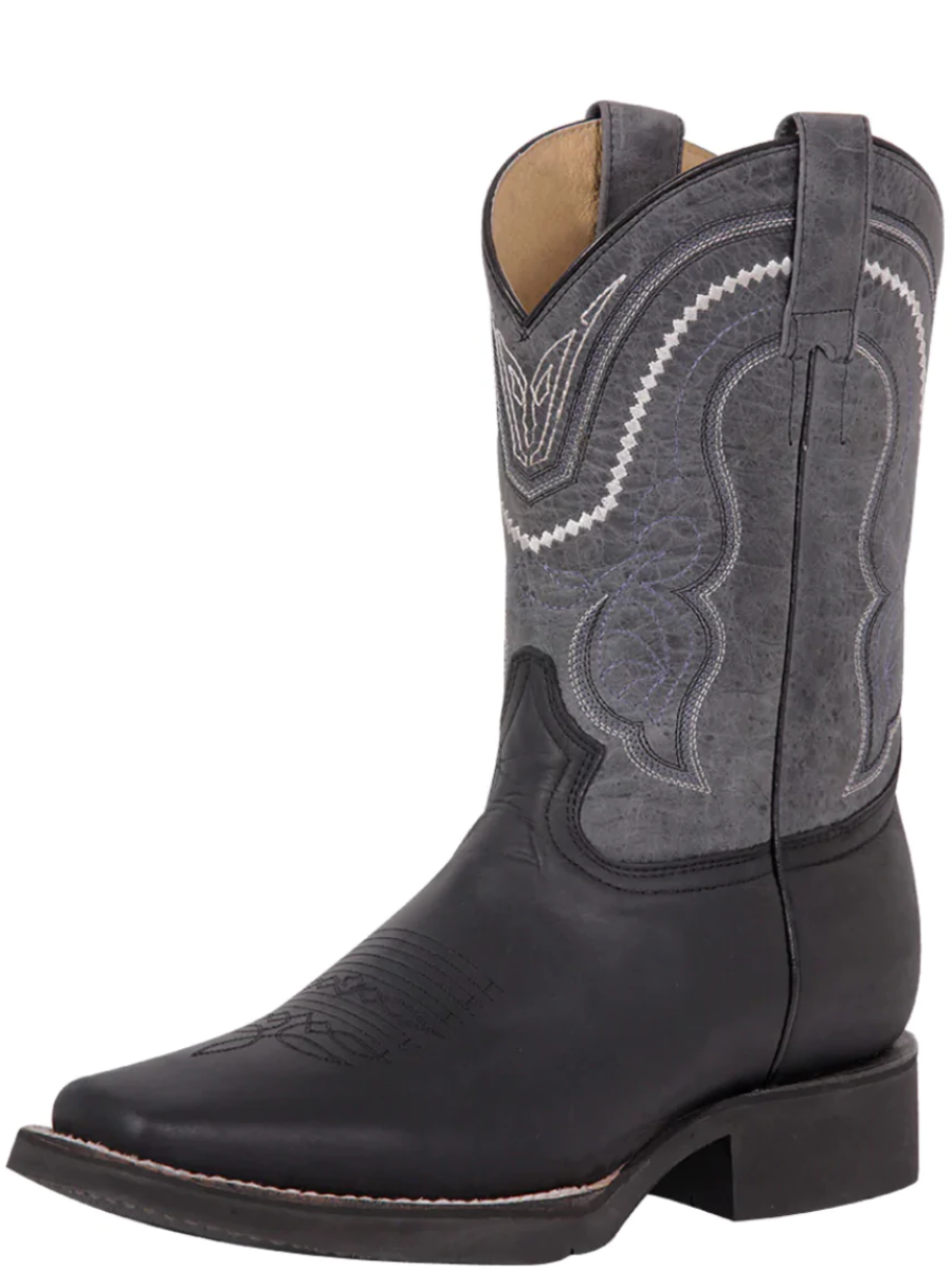 Classic Genuine Leather Rodeo Cowboy Boots for Men 'El General' - ID: 43006