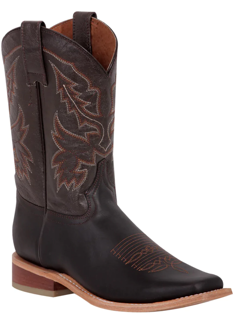 Classic Genuine Leather Rodeo Cowboy Boots for Men 'El General' - ID: 43010