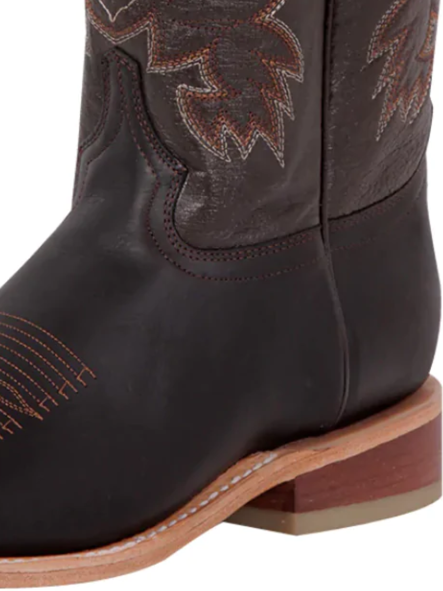 Classic Genuine Leather Rodeo Cowboy Boots for Men 'El General' - ID: 43010
