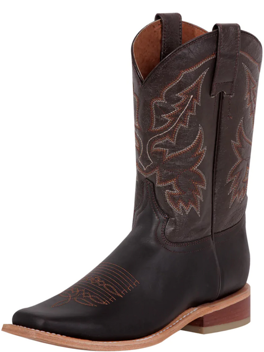 Classic Genuine Leather Rodeo Cowboy Boots for Men 'El General' - ID: 43010 Cowboy Boots El General Choco