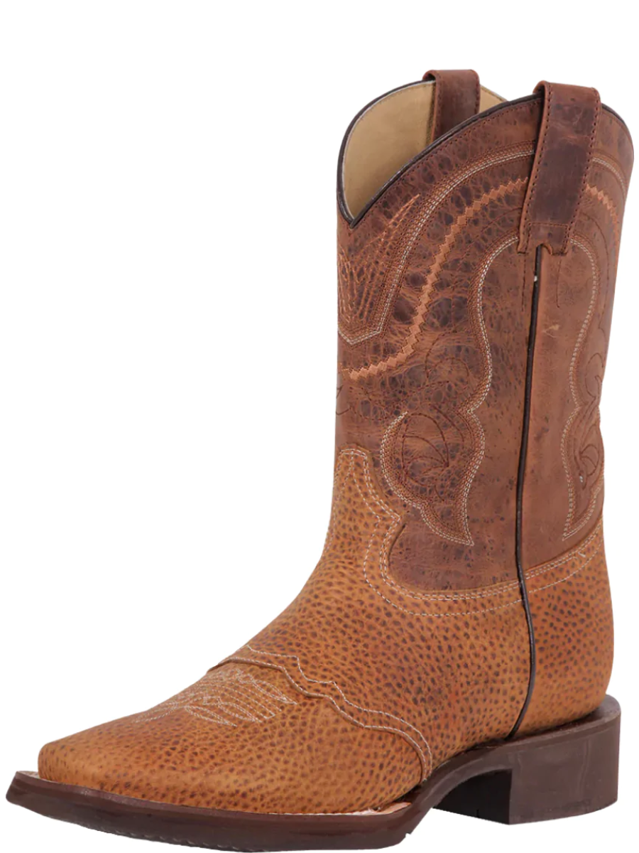 Classic Genuine Leather Rodeo Cowboy Boots for Men 'El General' - ID: 43012