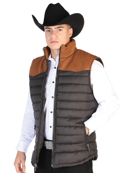 Ultralight Padded Vest Supreme Quality AAA Black / Tan for Men 'El General' - ID: 43315