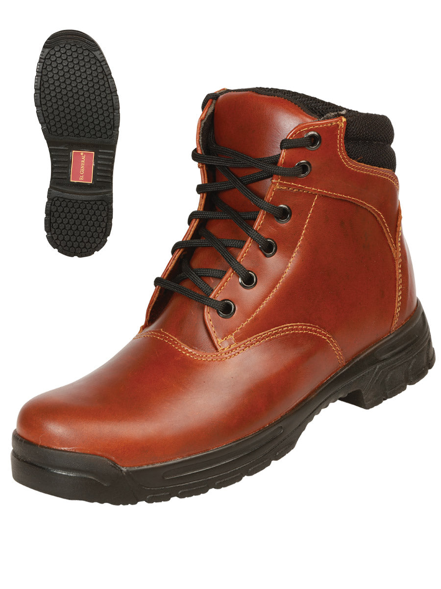 Botines Casuales con Agujetas de Piel Genuina para Mujer/Joven 'El General' - Unisex's Genuine Leather Lace-Up Casual Ankle Boots 'El General' - ID: 43365
