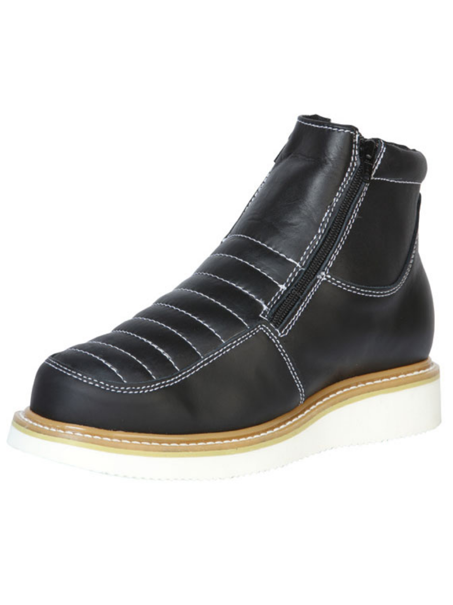 Double Closure Work Boots with Soft Genuine Leather Tip for Men 'El General' - ID: 43386