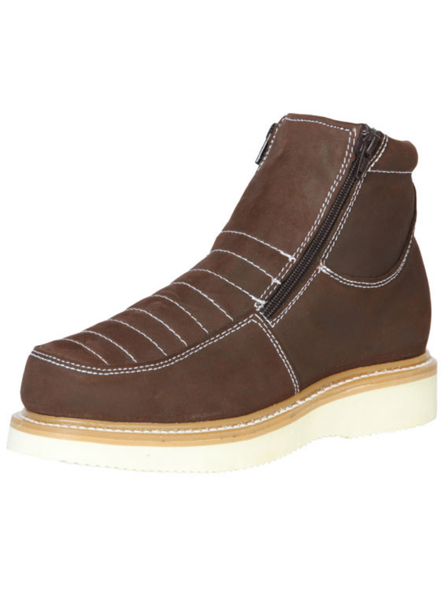 Double Closure Work Boots with Soft Genuine Leather Tip for Men 'El General' - ID: 43387