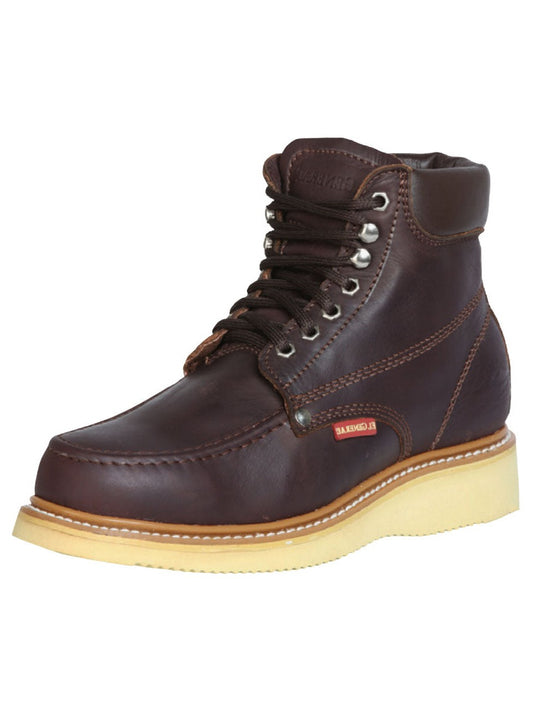 Lace-up Work Boots with Soft Toe Genuine Leather for Men 'El General' - ID: 43412 Work Boots El General Shedron