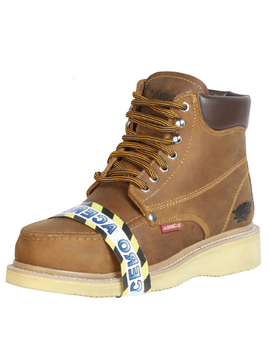 Nubuck Leather Steel Toe Work Boots for Men 'El General' - ID: 43418