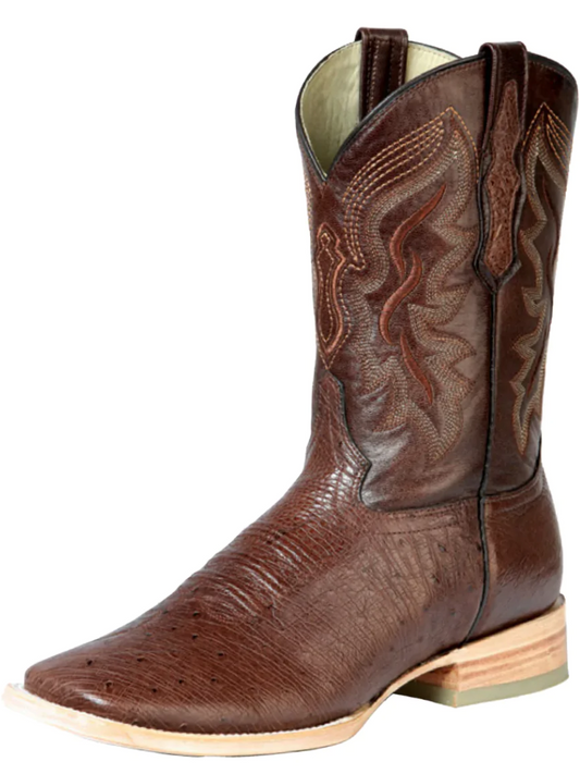 Original Ostrich Belly Exotic Rodeo Cowboy Boots for Men '100 Years' - ID: 43520