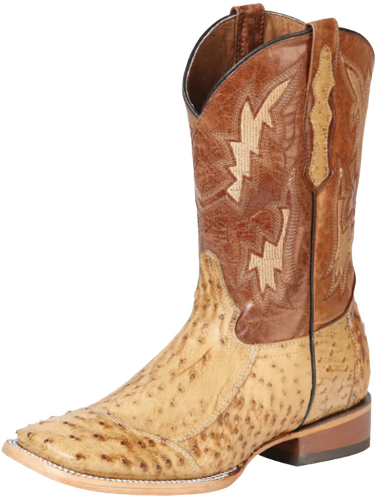 Original Ostrich Neck Exotic Rodeo Cowboy Boots for Men '100 Years' - ID: 43635 Cowboy Boots 100 Years Umber