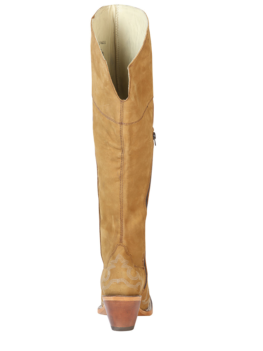 Botas Vaqueras Altas de Piel Nobuck para Mujer 'El General' - ID: 43918 Cowgirl Boots El General 