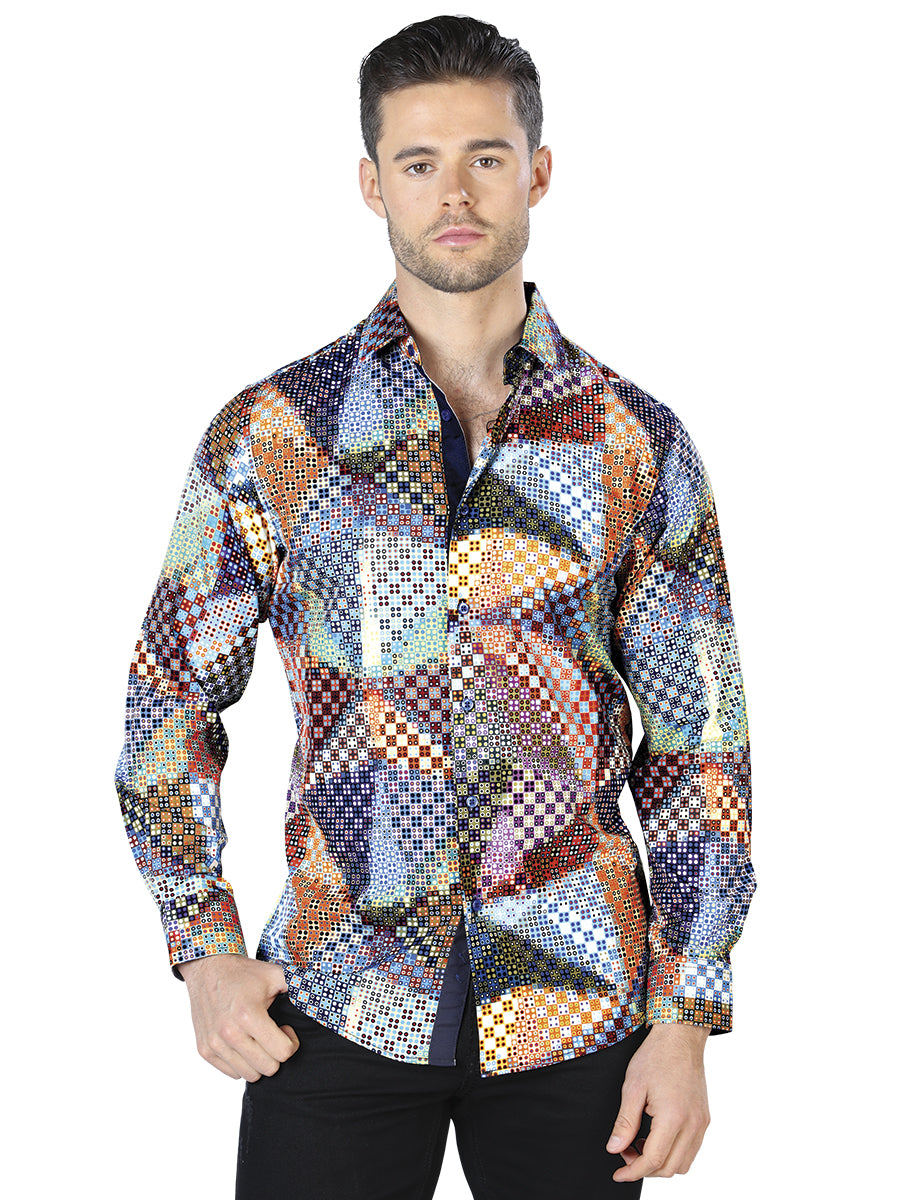 Black/Multicolor Printed Long Sleeve Casual Shirt for Men 'The Lord of the Skies' - ID: 44045 Printed Shirts The Lord of the Skies Black/Multicolor