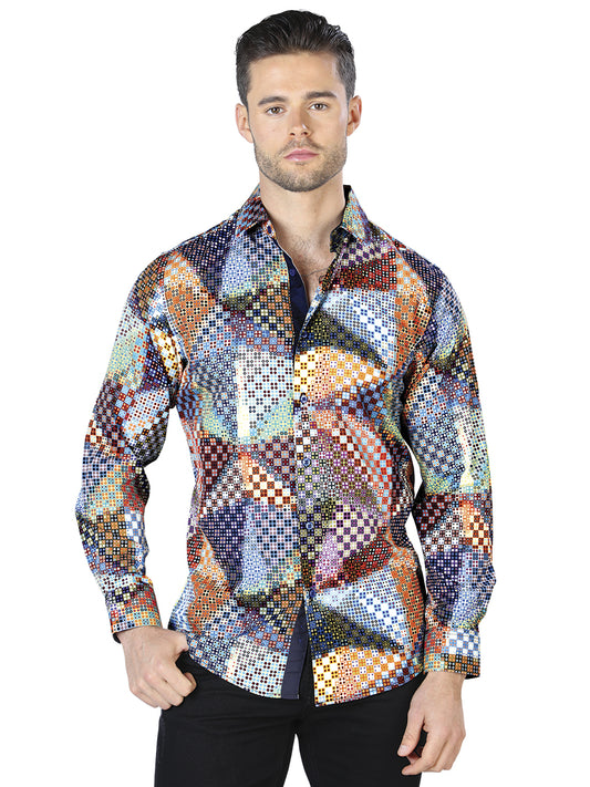 Black / Multicolor Printed Long Sleeve Casual Shirt for Men 'The Lord of the Skies' - ID: 44045