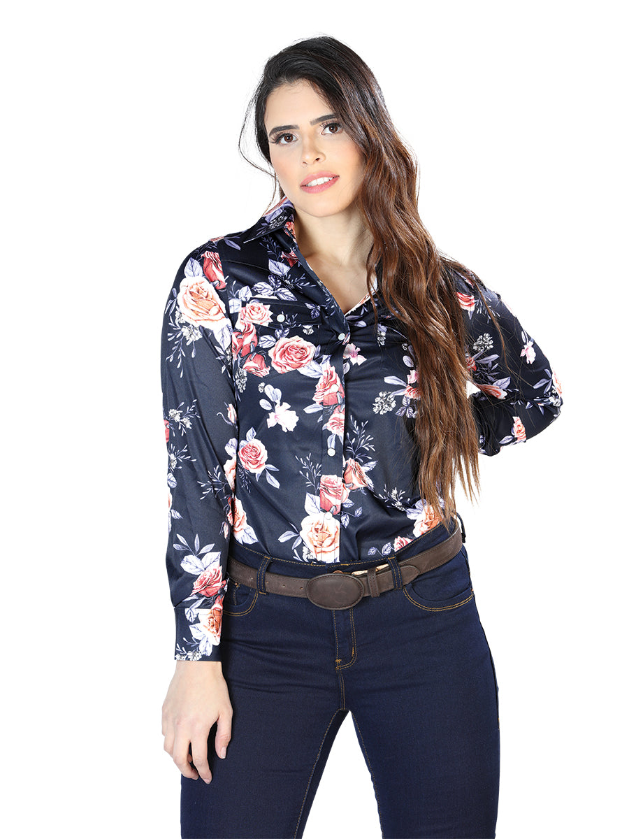 Womens Denim Shirt - Classic Retro / Floral Accents - EJT821123 Size S -  Color Blue_3698 | Womens denim shirt, Plaid shirt women, Denim women