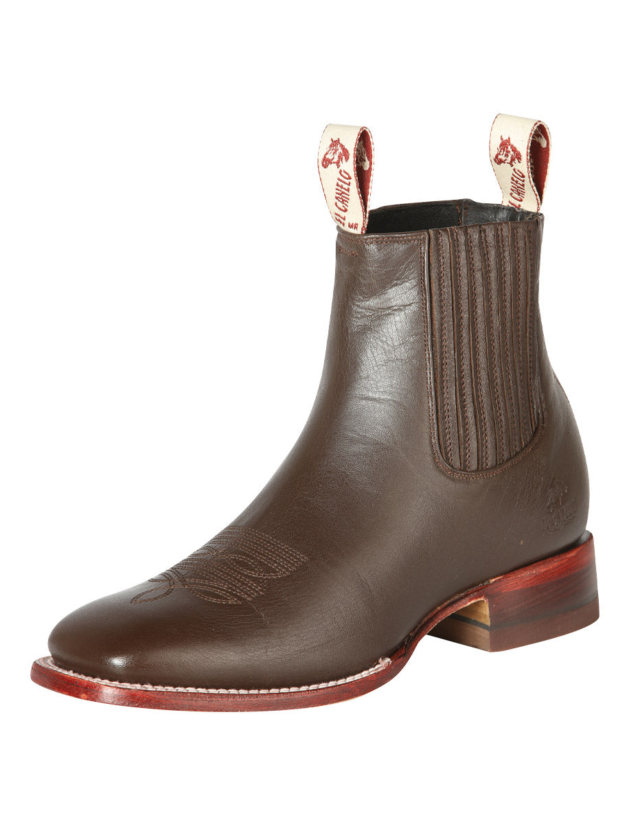 Classic Genuine Leather Rodeo Cowboy Boots for Men 'El Canelo' - ID: 44241 Western Ankle Boots El Canelo Cafe