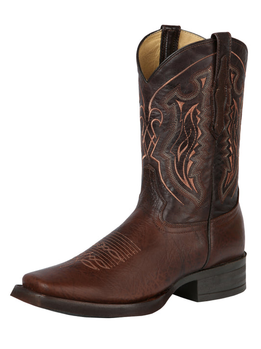 Classic Genuine Leather Rodeo Cowboy Boots for Men 'El General' - ID: 44655