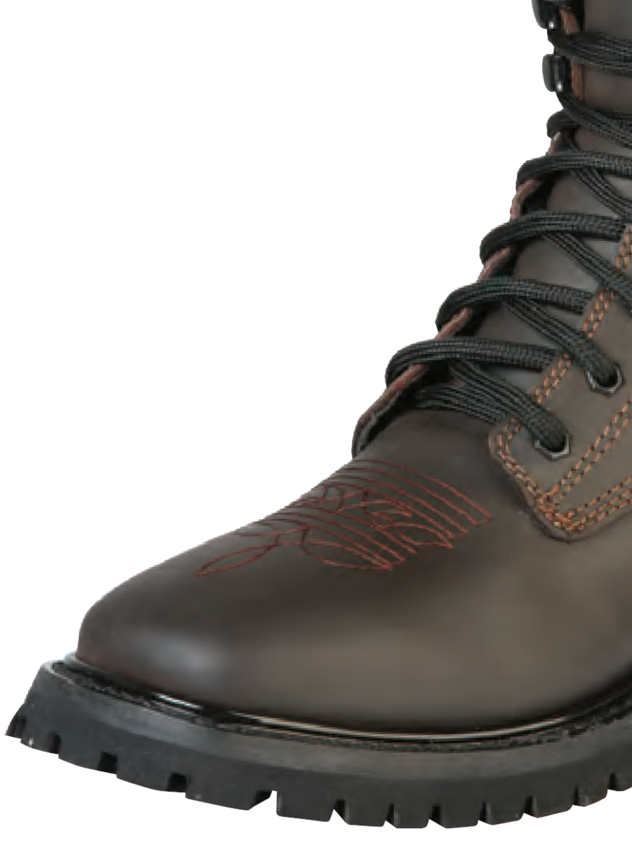 Lace-Up Work Boots with Soft Toe Genuine Leather for Men 'El General' - ID: 51271 Work Boots El General