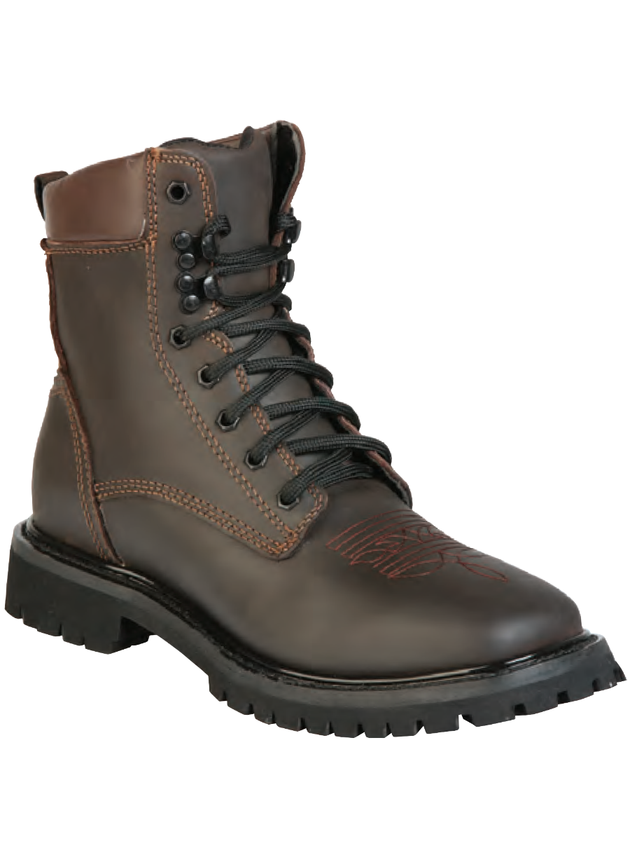 Lace-Up Work Boots with Soft Toe Genuine Leather for Men 'El General' - ID: 51271 Work Boots El General