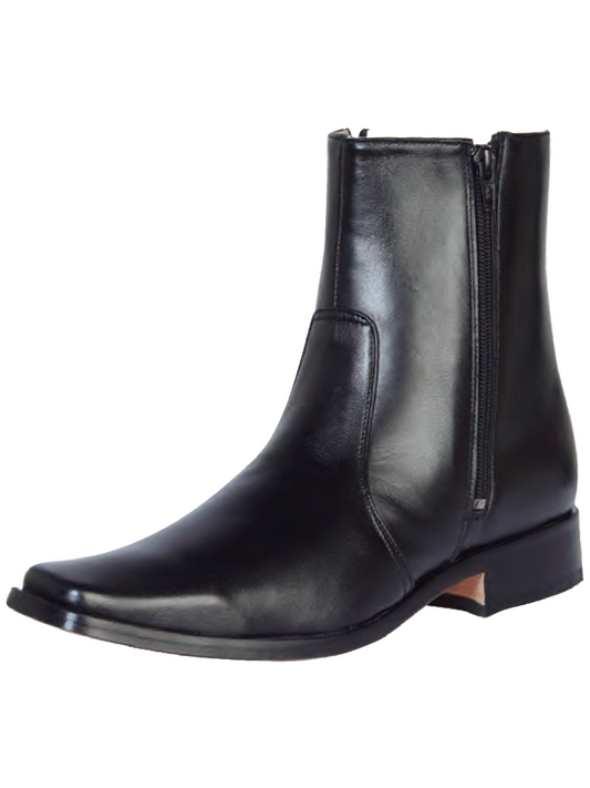 Classic Dress Ankle Boots with Double Goat Leather Closure for Men 'El Besserro' - ID: 10661