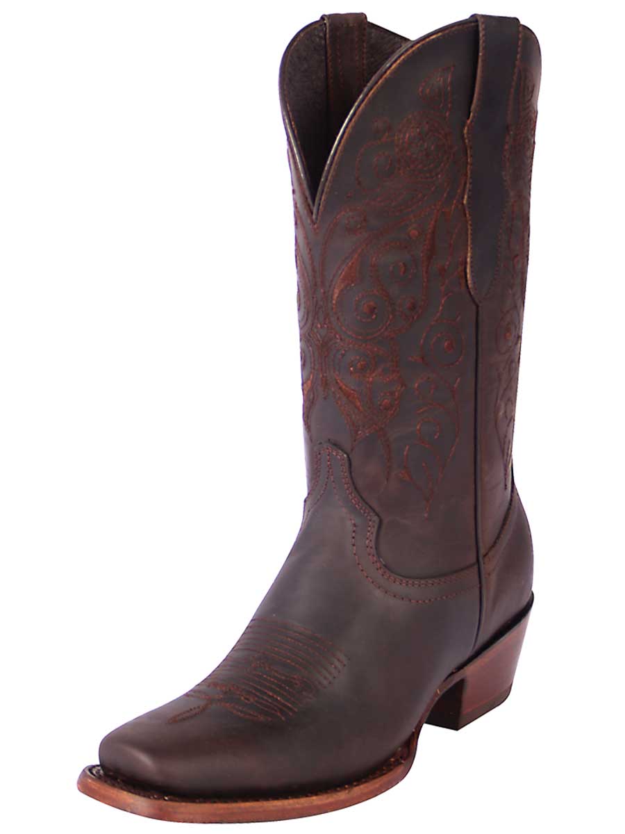 Botas Vaqueras Rodeo Clasicas de Piel Nobuck para Mujer 'El General' - Women's Nubuck Leather Classic Western Cowgirl Boots 'El General' - ID: 122486