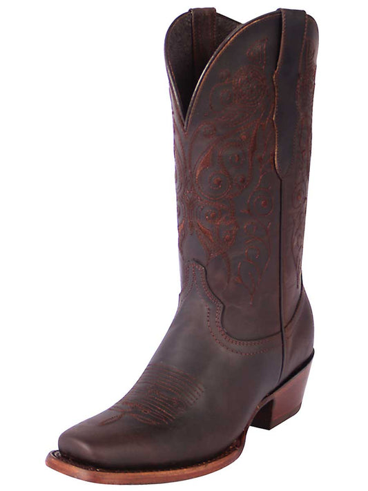 Classic Nubuck Leather Rodeo Cowboy Boots for Women 'El General' - ID: 122486 Cowgirl Boots El General Choco