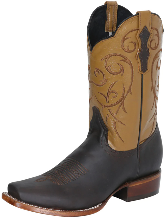 Classic Genuine Leather Rodeo Cowboy Boots for Men 'El Señor de los Cielos' - ID: 124070 Cowboy Boots El Señor de los Cielos Choco