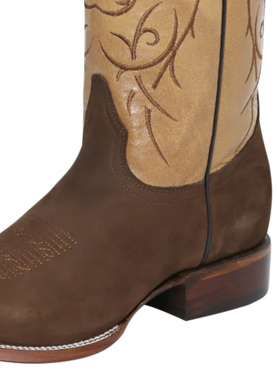 Classic Nubuck Leather Rodeo Cowboy Boots for Men 'El Señor de los Cielos' - ID: 124071 Cowboy Boots El Señor de los Cielos