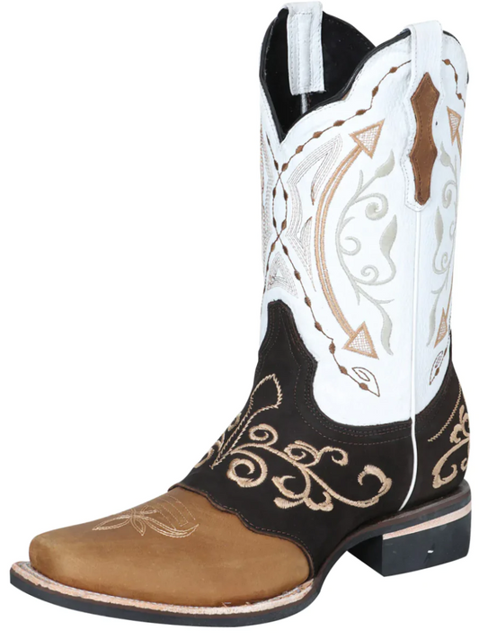 Rodeo Cowboy Boots with Embroidered Genuine Leather Mask for Men 'The Lord of the Skies' - ID: 124078