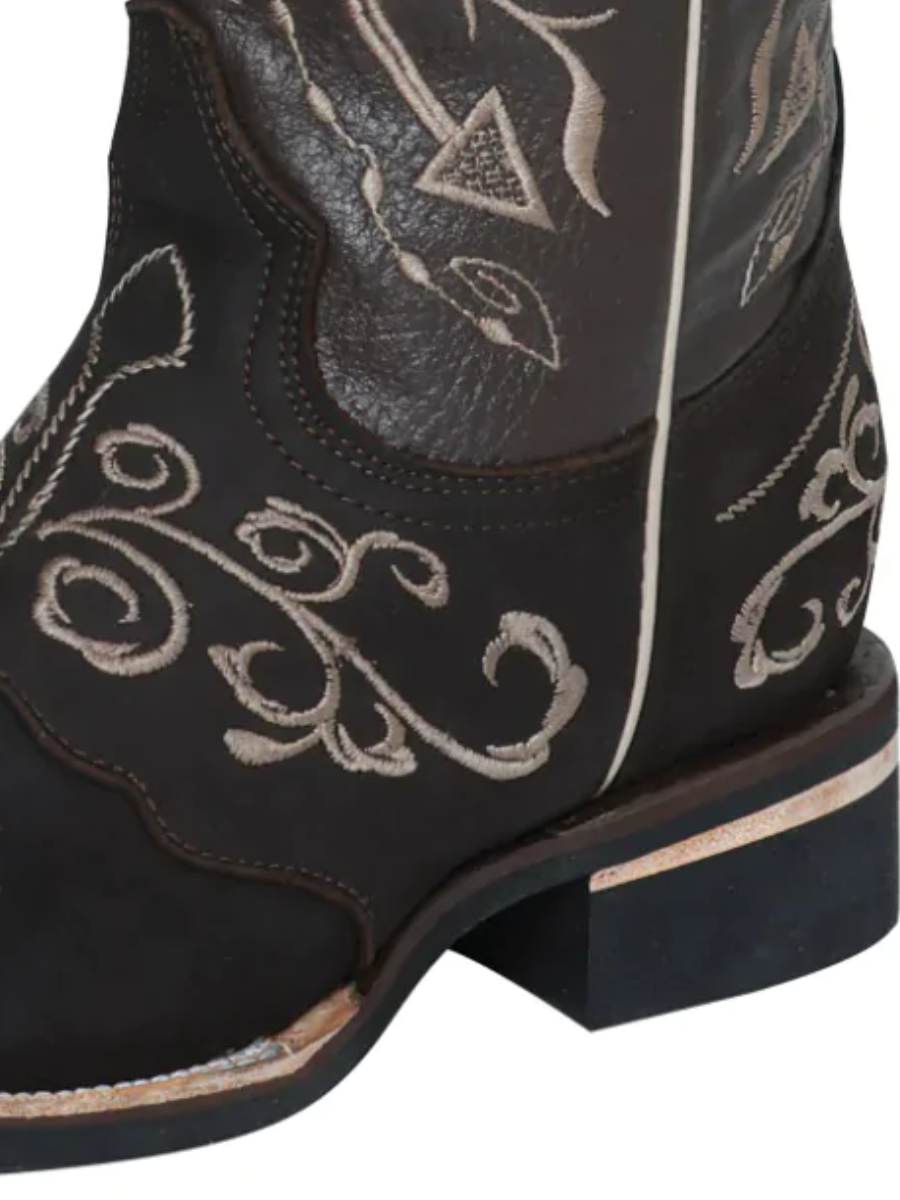 Botas Vaqueras Rodeo con Antifaz Bordado de Piel Nobuck para Hombre 'El Señor de los Cielos' - ID: 124079 Cowboy Boots El Señor de los Cielos 