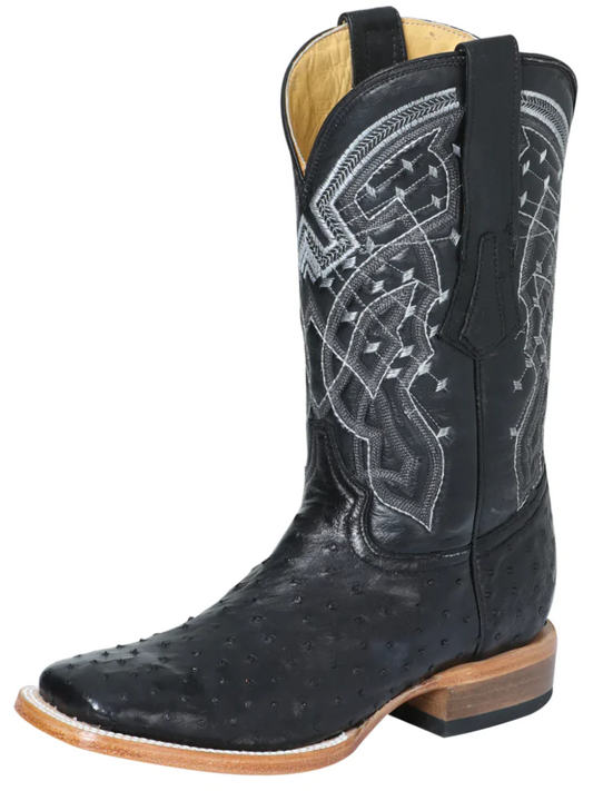 Original Ostrich Exotic Rodeo Cowboy Boots for Men 'Centenario' - ID: 124406 Cowboy Boots Centenario Black