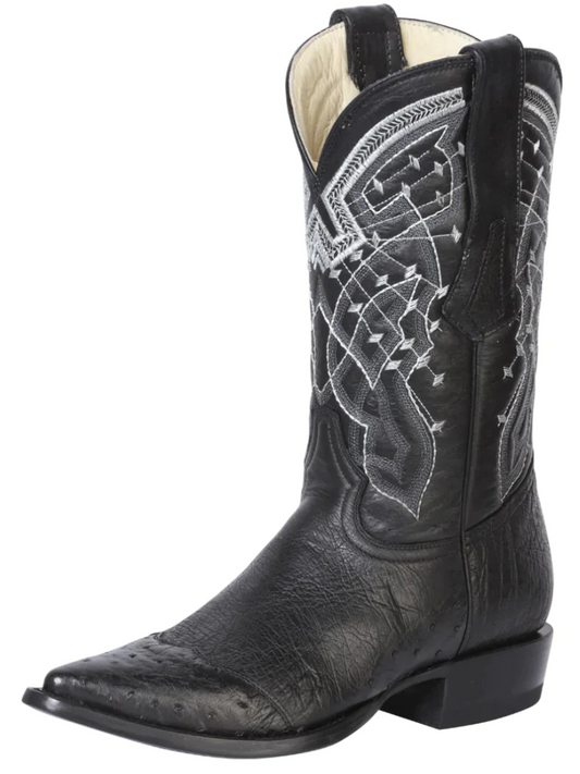Original Ostrich Toe Exotic Cowboy Boots for Men 'Centenario' - ID: 124465 Cowboy Boots Centenario Black
