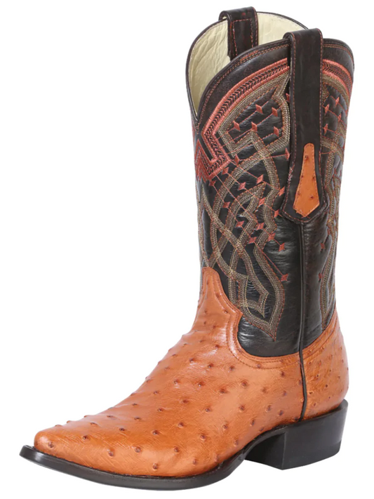 Original Exotic Ostrich Cowboy Boots for Men 'Centenario' - ID: 124467 Cowboy Boots Centenario Cognac