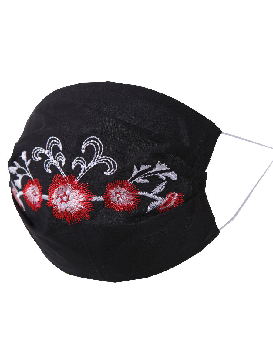 Floral Mexican Face Mask - Floral Embroidered Face Mask - ID: 125584