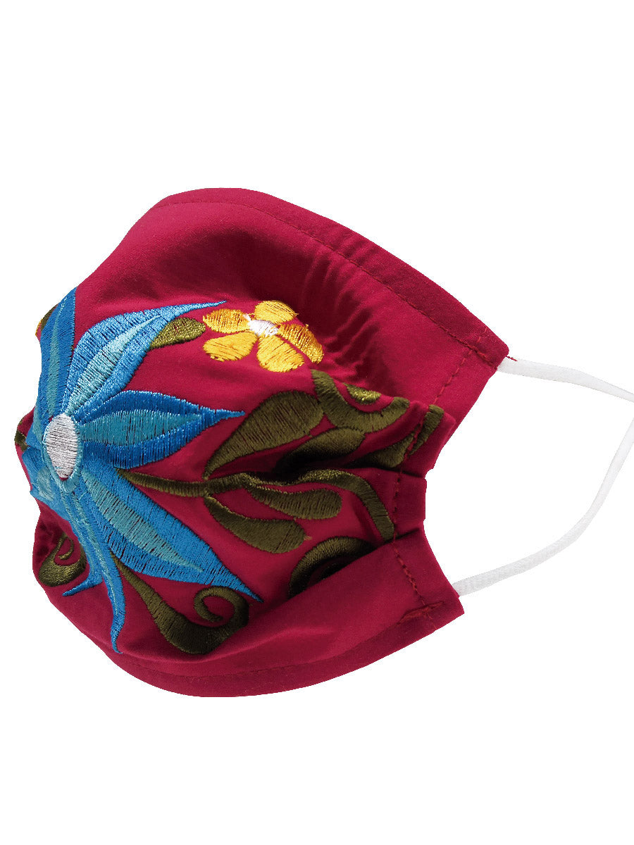 Floral Mexican Face Mask - Cubrebocas Bordado Floral - ID: 125587 Face Mask Don Max Default Title